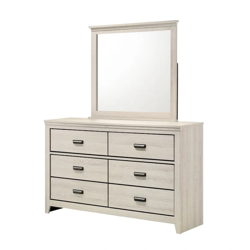 Edyth 6 Piece White LED Panel Bedroom Set