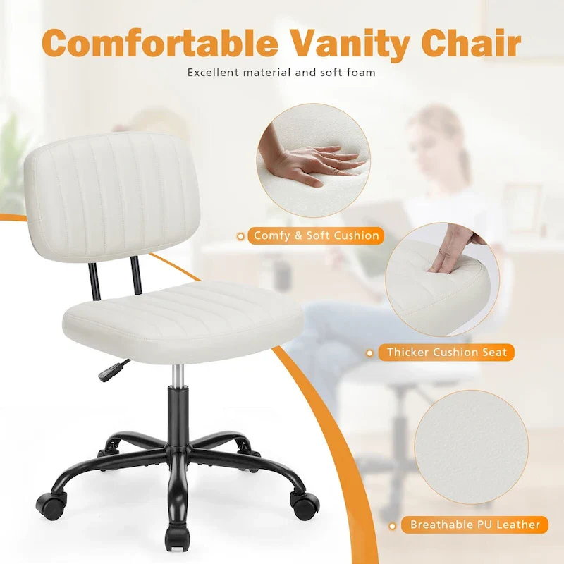 Low Back Task Chair Small Home Office Chair with Wheels