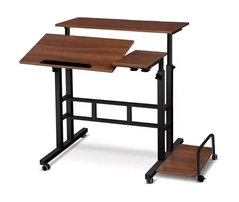 32 Inch Mobile Standing Desk with Wheels, Adjustable Height Rolling Computer Table for Home Office, Treadmill Walking Pad, Compact Workstation