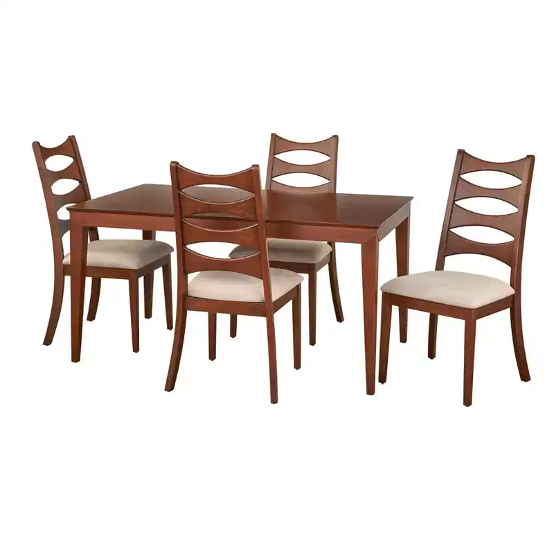 Lifestorey 5pc Lydon Dining Set Walnut