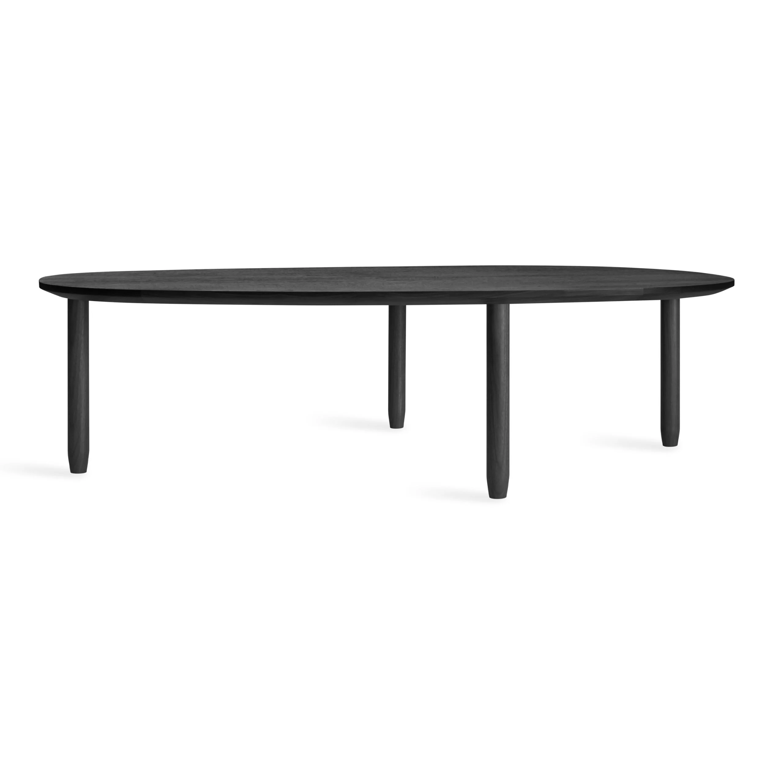 Modern Walnut Wood Coffee Table with Pebble-Shaped Top for Living Room