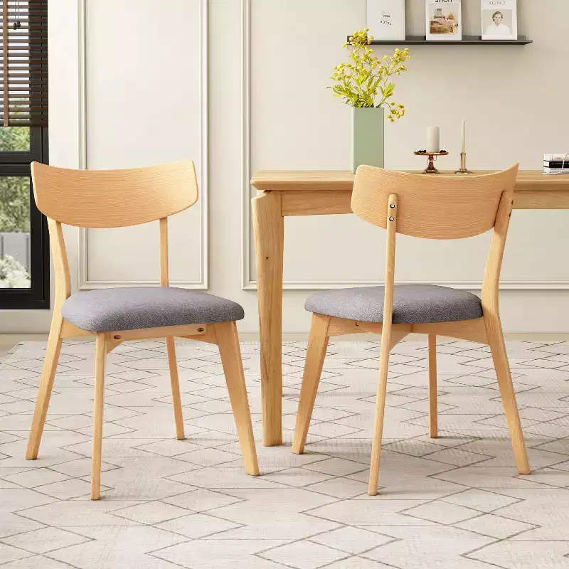 Christopher Knight Home Hugh Upholstered Fabric Rubberwood Dining Chair (Set of 2)