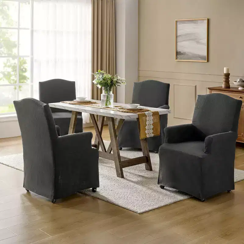 Arnold dining chair Set of 4 roll arms|ARTFUL LIVING DESIGN