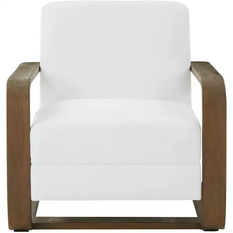 Jayshaw Wood Frame Accen Chair - SFV5107 - White/Brown - Safavieh Couture