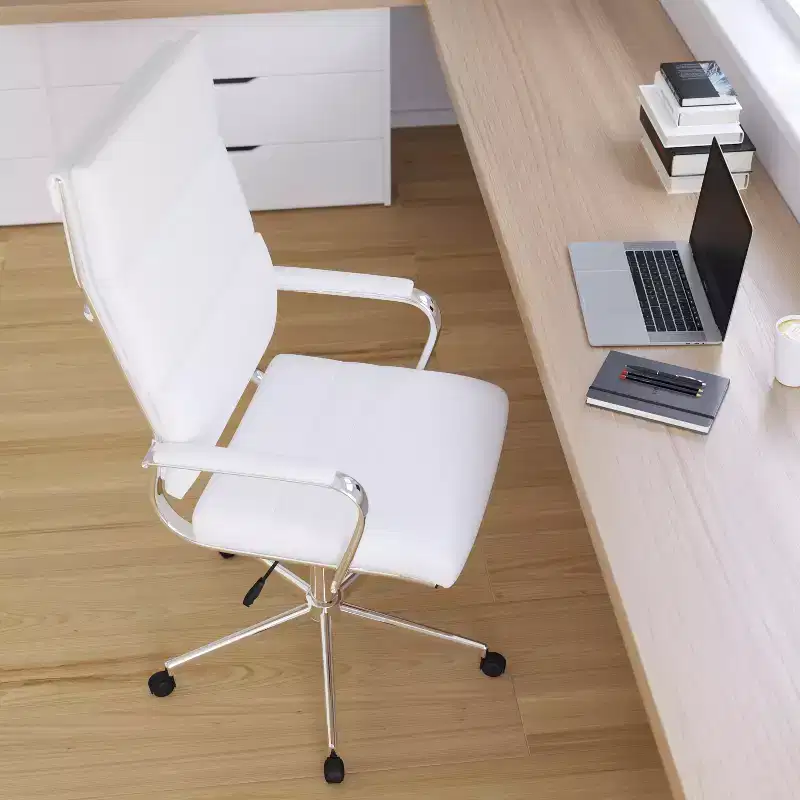 High Panel-Back Ergonomic Office Chair with Padded Metal Arms Executive Swivel Computer Desk Chair