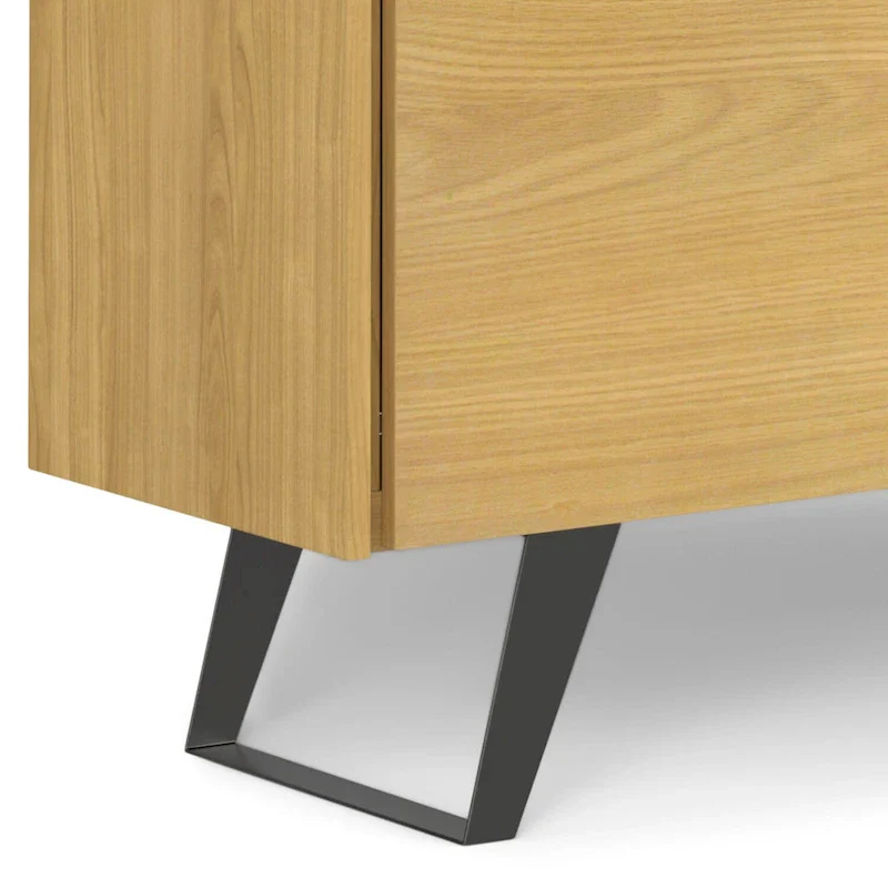 WYNDENHALL Mitchell Metal 60 inch Wide Rectangle Modern Industrial Sideboard Buffet in OAK WOOD - 60 x 17 x 30