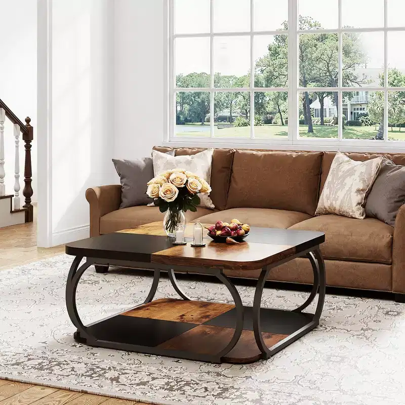 MAYEERTY 39 Versatile Square Coffee Table Smooth Surface Easy to Clean for Living Room