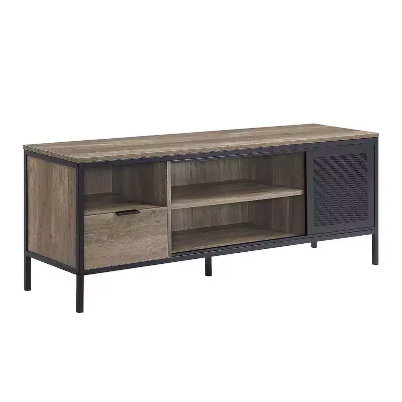 Acme Furniture Nantan TV Stand for TVs up to 50" Rustic Oak/Black Finish