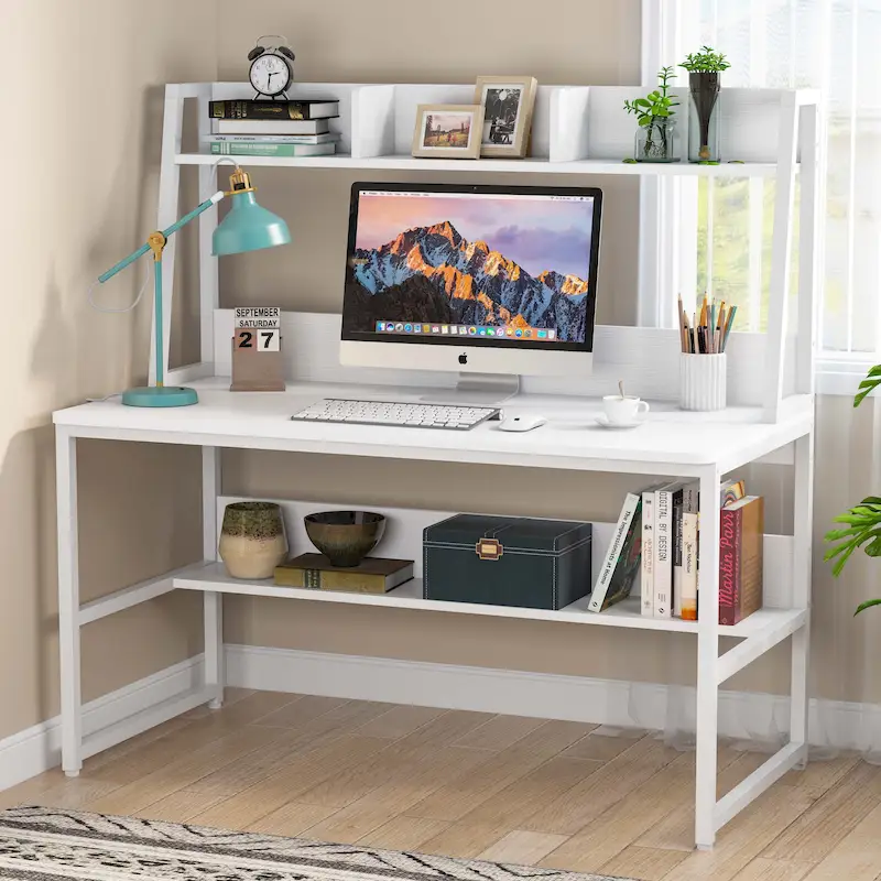 Computer Desk with Hutch and Bookshelf