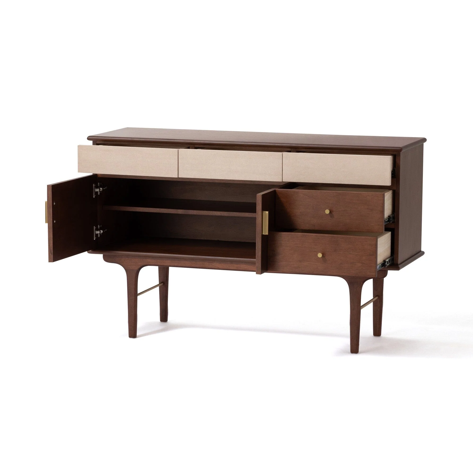 Brown Tall Sideboard Cabinet with Storage