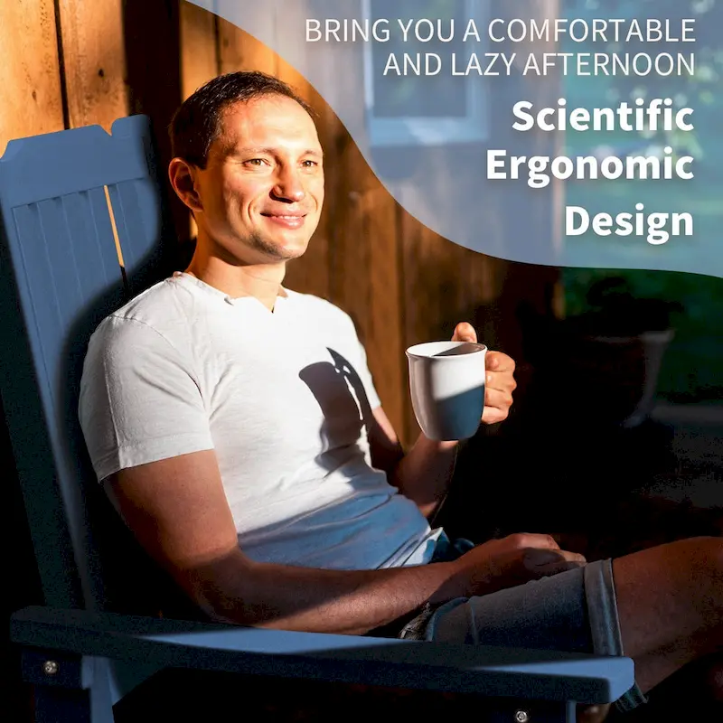 Vrakae 2 PCS Patio All Weather Resistant High Back Rocking Chair