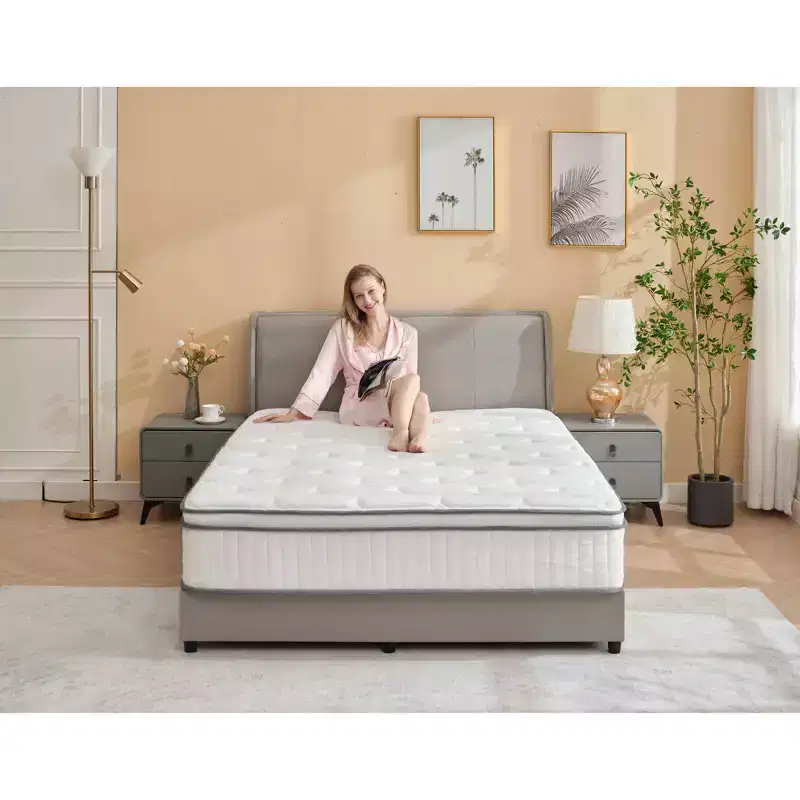 MAYEERTY Hilton-Style Independent Spring Mattress, 30cm Thick Soft Bouncy Mattress for Spinal Support Bedroom Sleep