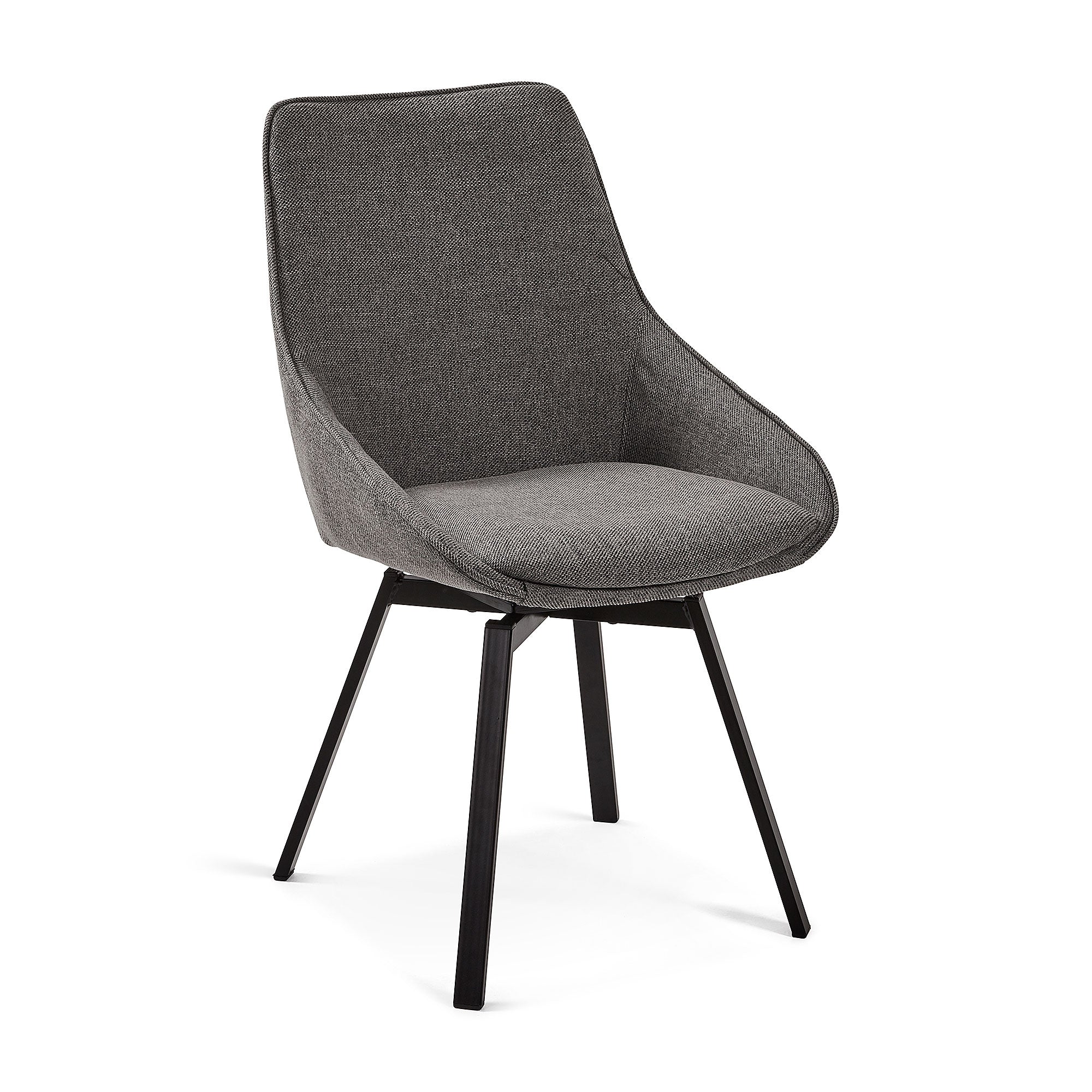 Modern Grey Metal Dining Chair with Swivel for Dining Room