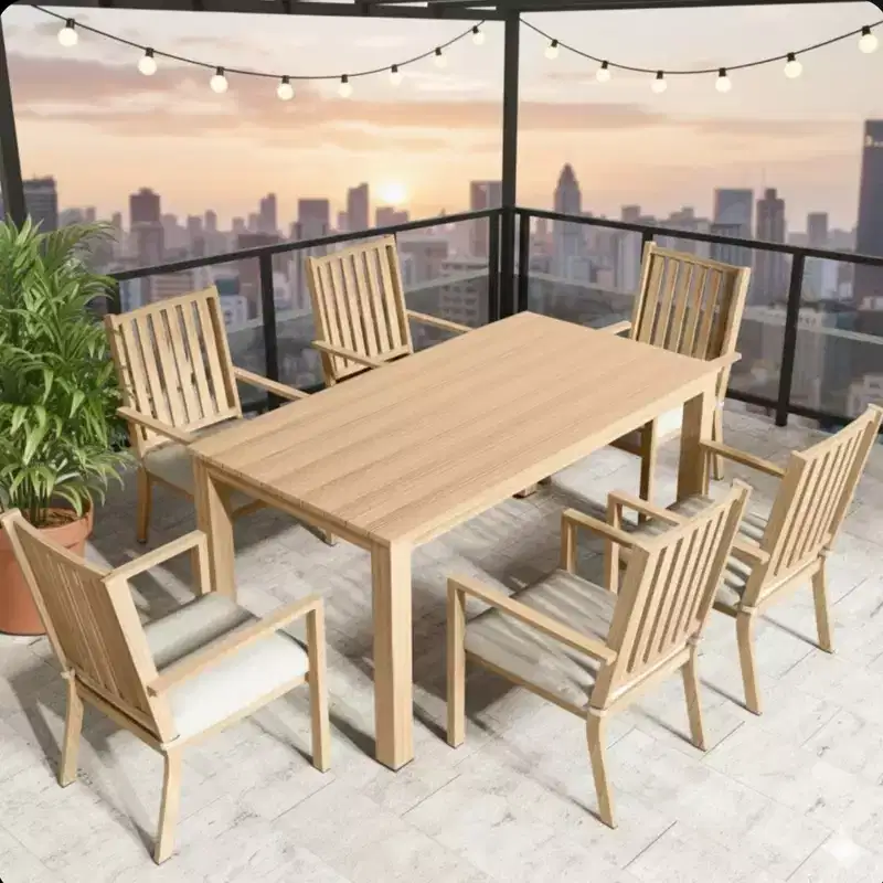 Set of 4 23 All-Weather Aluminum Patio Dining Chairs with Thick Cushions