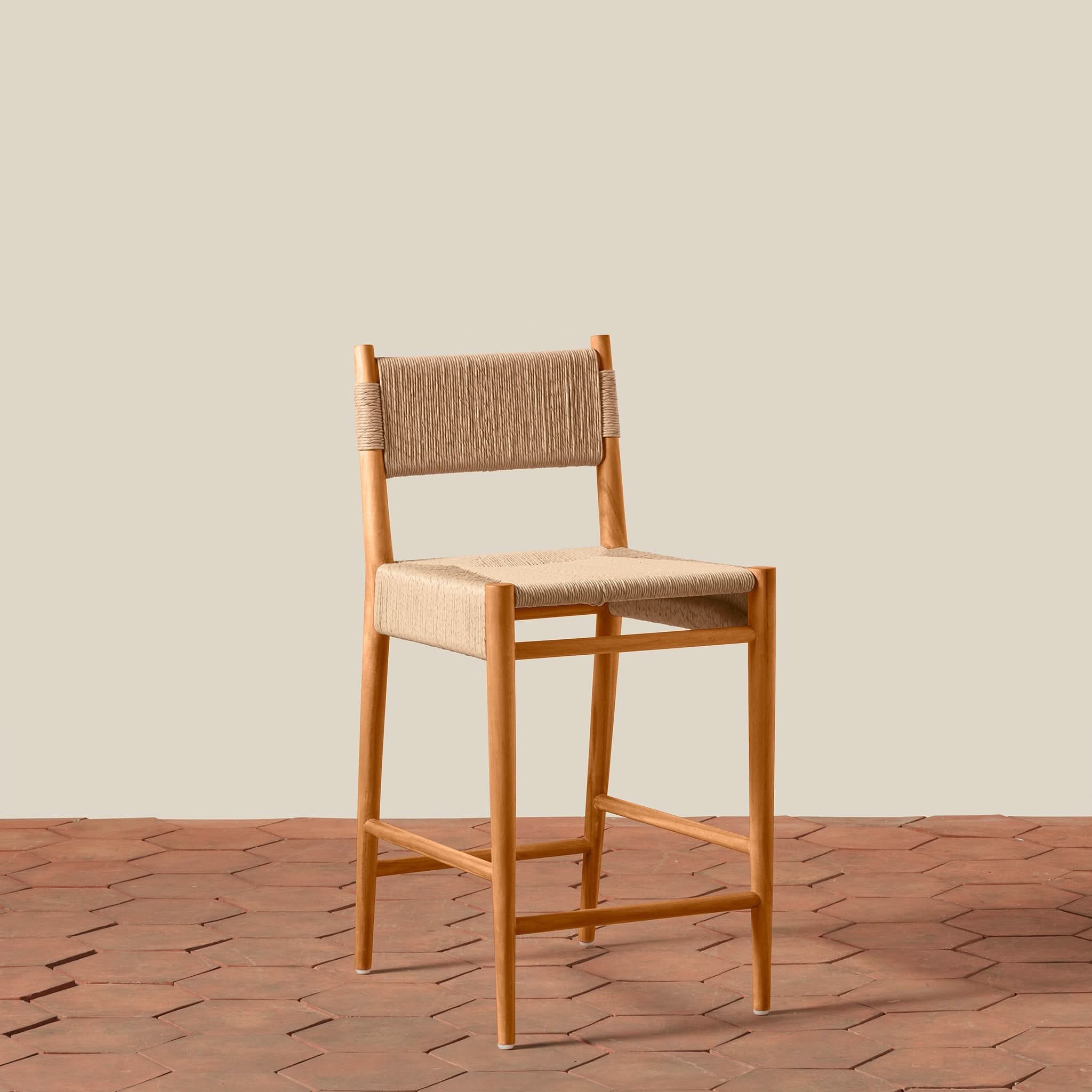 Counter Stool - The all-weather performance rush provides an elegant yet durable option for outdoor dining or high traffic kitchen dining areas