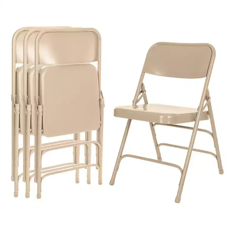 Set of 4 Deluxe All Steel Triple Brace Folding Chairs - Hampden Furnishings