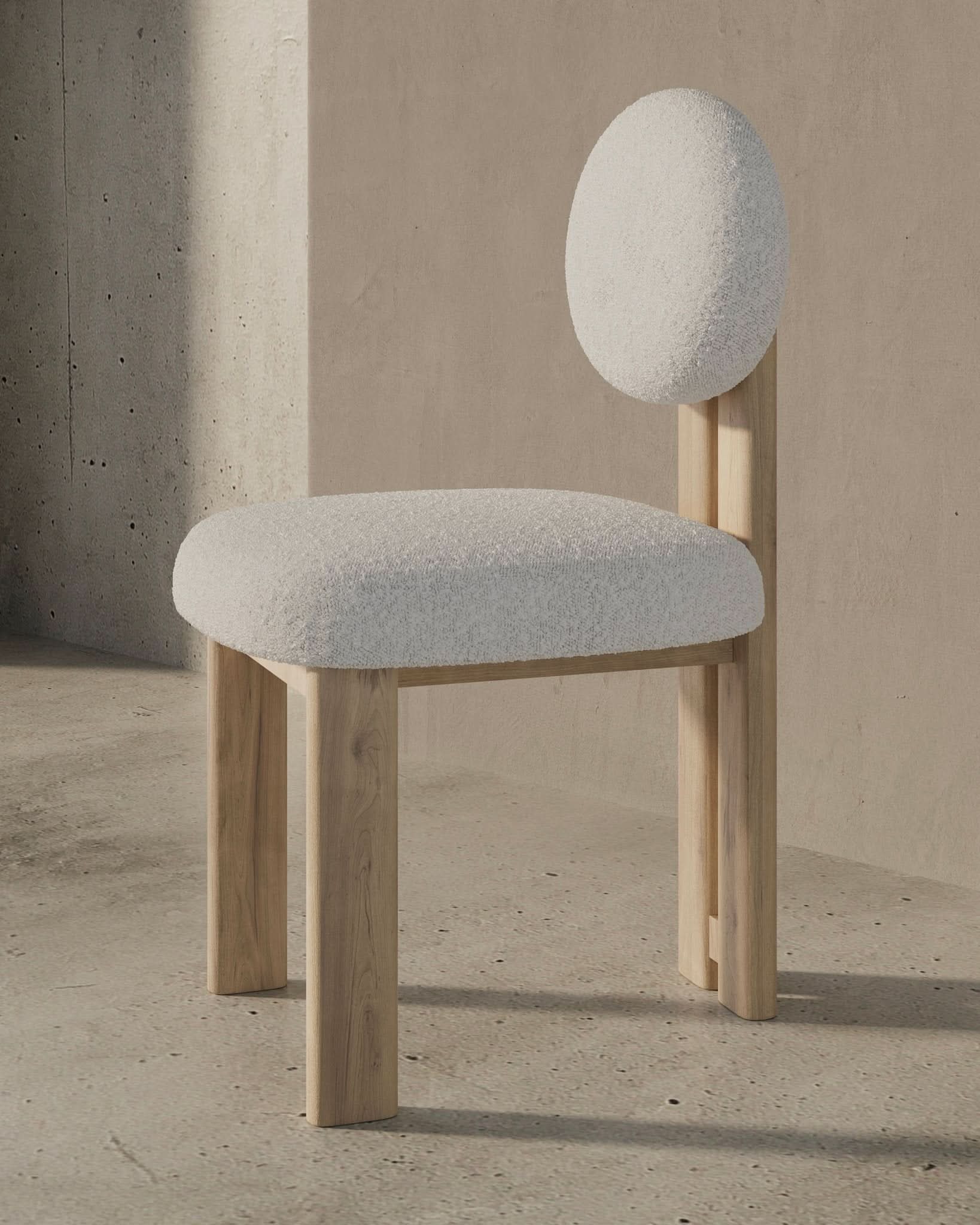 Dining Chair (Set of 2) - Upholstered in luxurious off-white fabric, this chair features a sophisticated boucle blend of 95% polyester and 5%...