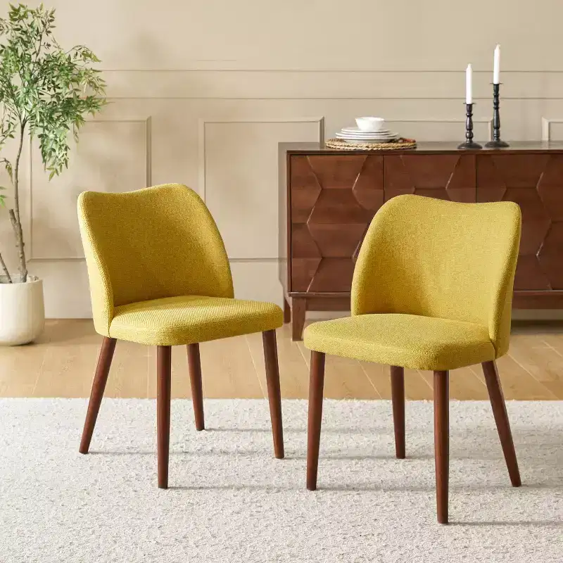 Elisa Mid-century Modern Upholstered Dining Chair Set of 2| ART OF LIVING DESIGNS