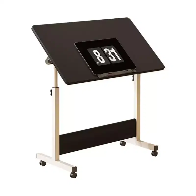 Adjustable Standing Desk (80x40cm, 65-87cm Height)  Mobile & Foldable Computer Desk with Wheels for Home Office, Rolling Laptop Table