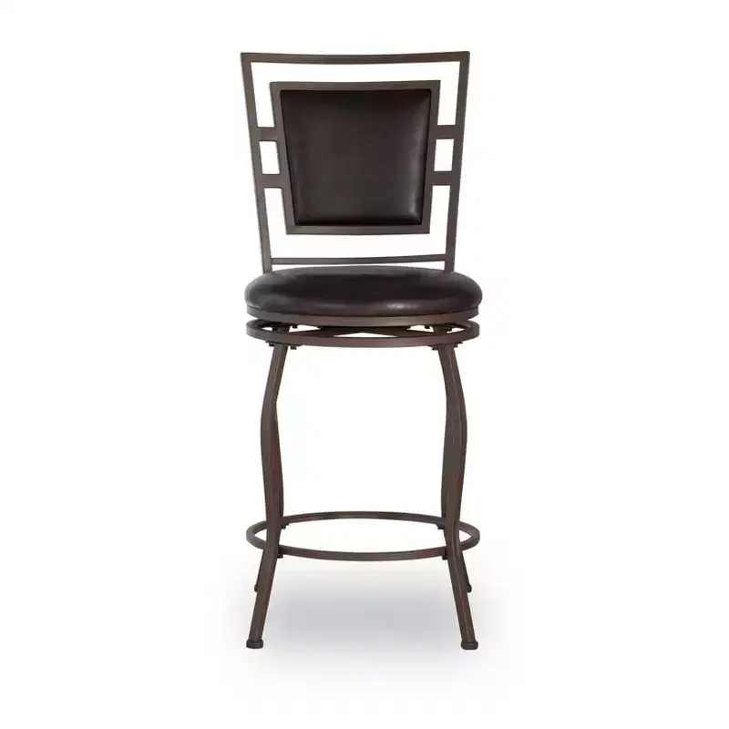 Linon 3pc Teagan Adjustable Stool Set Dark Brown: Upholstered, Powder-Coated, Kitchen Island Seating