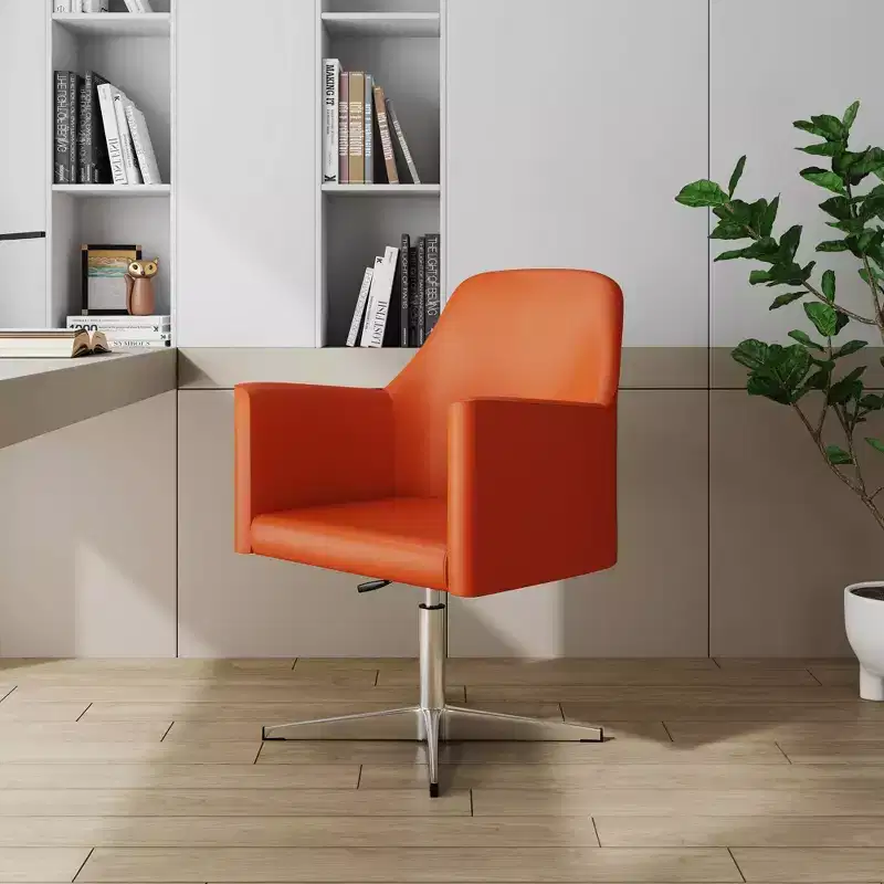 Pelo Faux Leather Adjustable Height Swivel Accent Chair - Manhattan Comfort