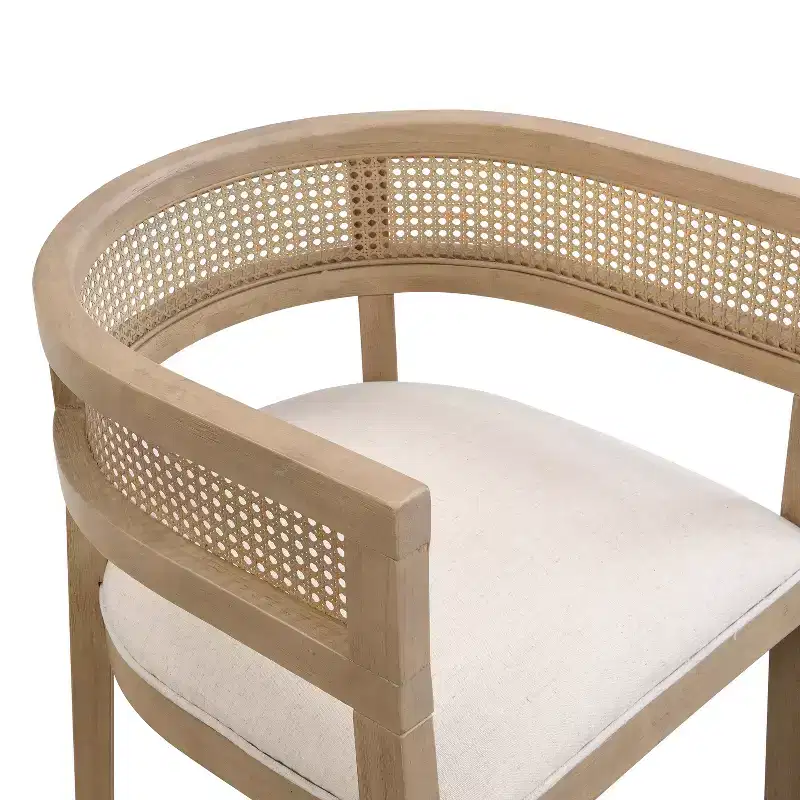 Christopher Knight Home Kassadin Farmhouse 7 Piece Dining Set with Rubberwood Upholstered Rattan Chairs