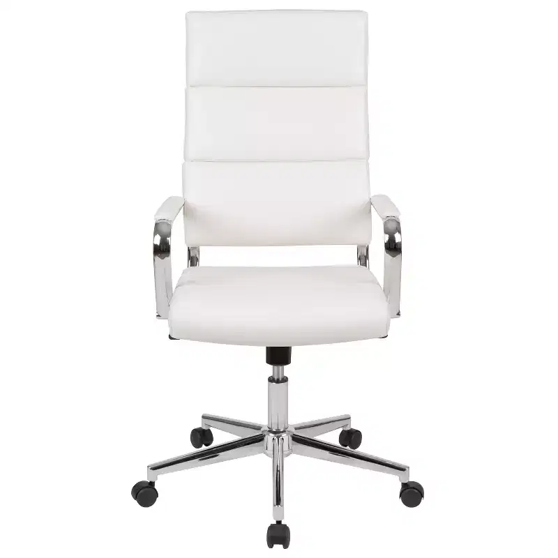 High Panel-Back Ergonomic Office Chair with Padded Metal Arms Executive Swivel Computer Desk Chair