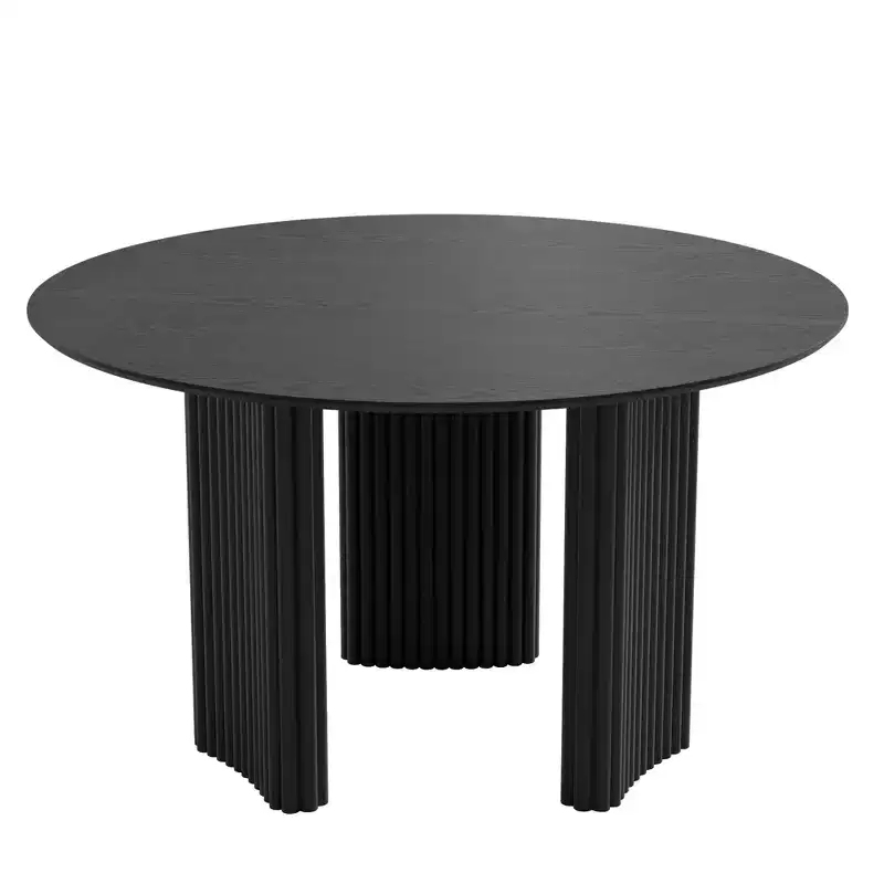 46 Chic Round Dining Table with Sturdy Pedestal for 4 People