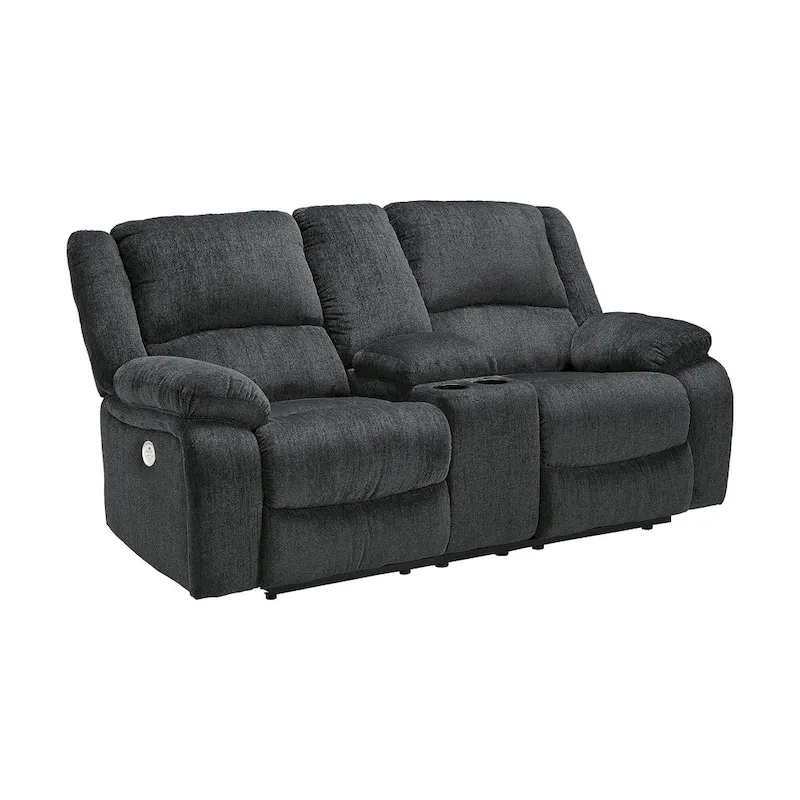 Double Power Reclining Loveseat w/ Console, Dark Gray - 40 x 70 x 40