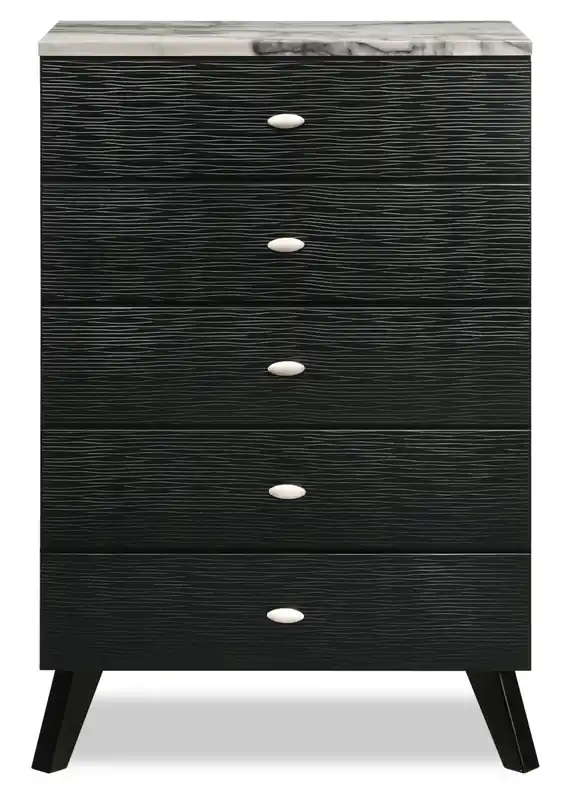 Bedroom Chest of Drawers, 5-Drawer, 32.4W x 48.3H, Mid-Century Modern