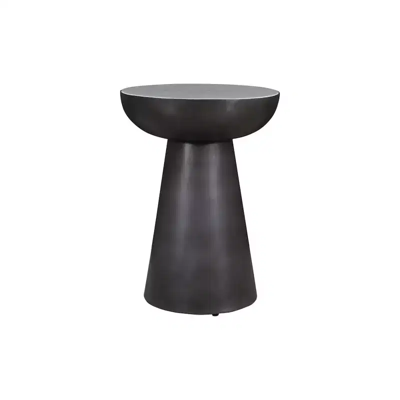 Jofran,Circularity Modern Luxury Marble and Iron 15 Round Pedestal Chairside End Table