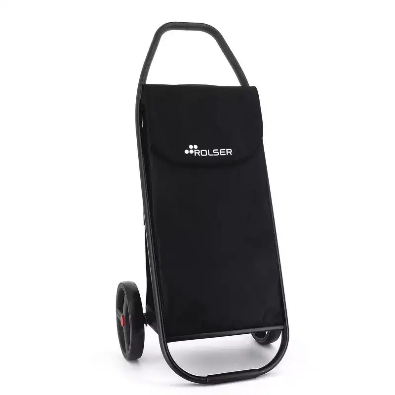 Big Wheel Shopping Cart Black: Portable Foldable Grocery Cart with Built-In Handles, No Assembly Required