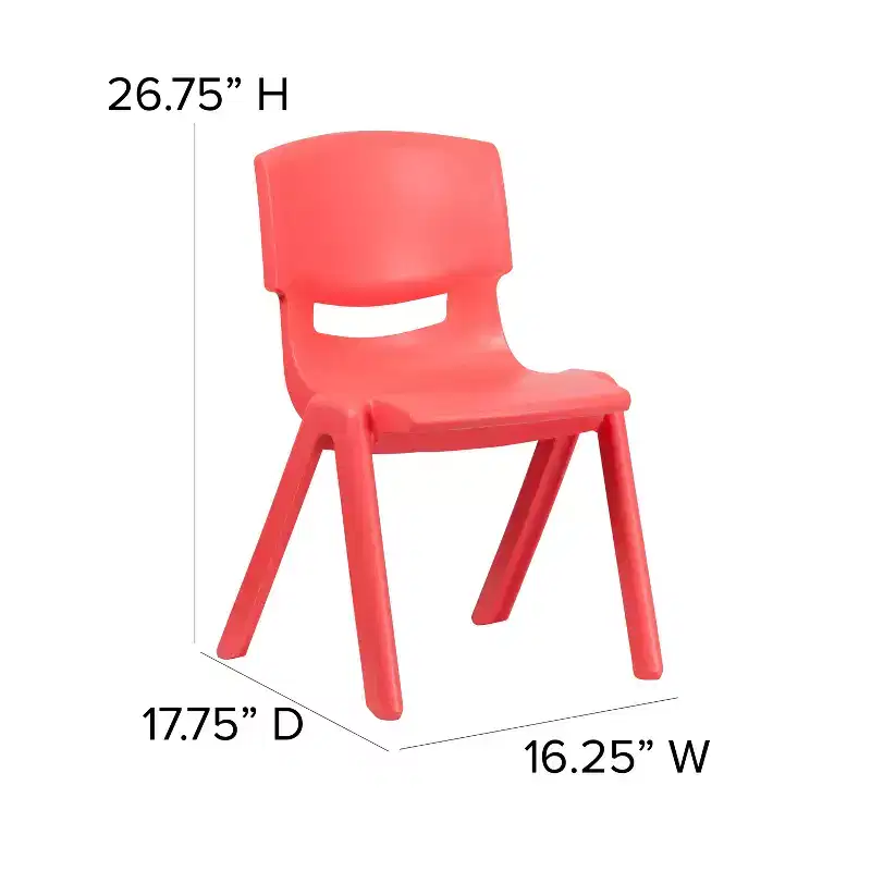 Emma and Oliver 5 Pack Plastic Stackable School Chair with 15.5'' Seat Height