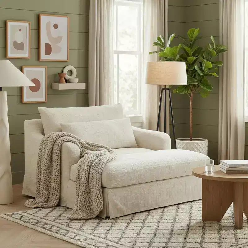 Polibi Extra-Deep Chenille Sofa Bed Chair