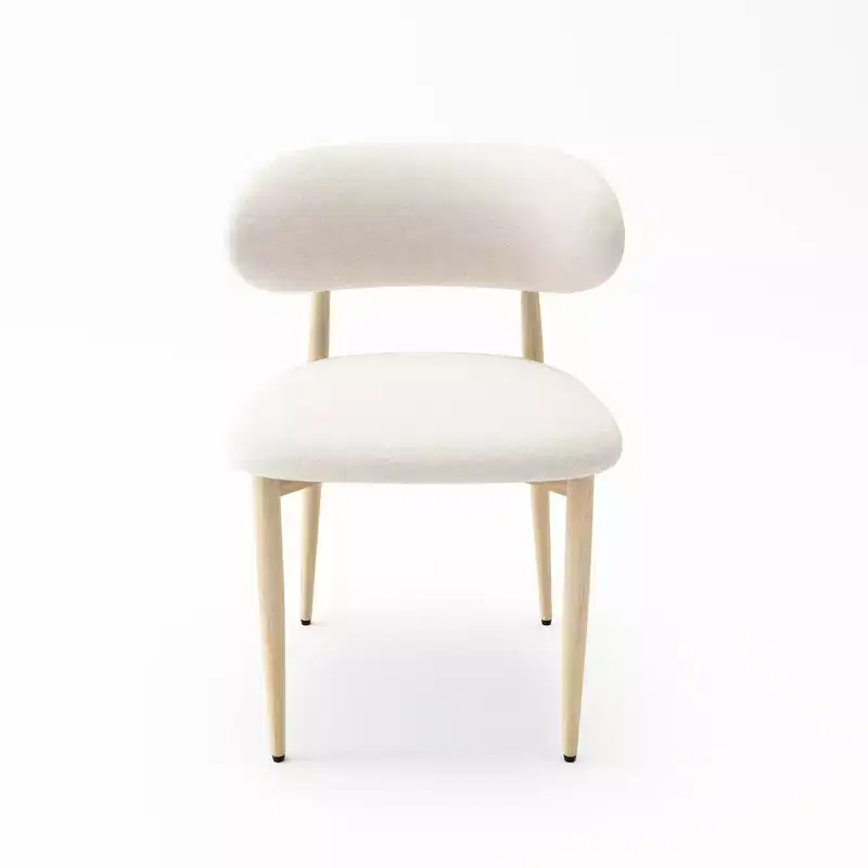 GDFStudio Adanna Modern Metal Upholstered Dining Chairs with Curved Backrest (Set of 4)
