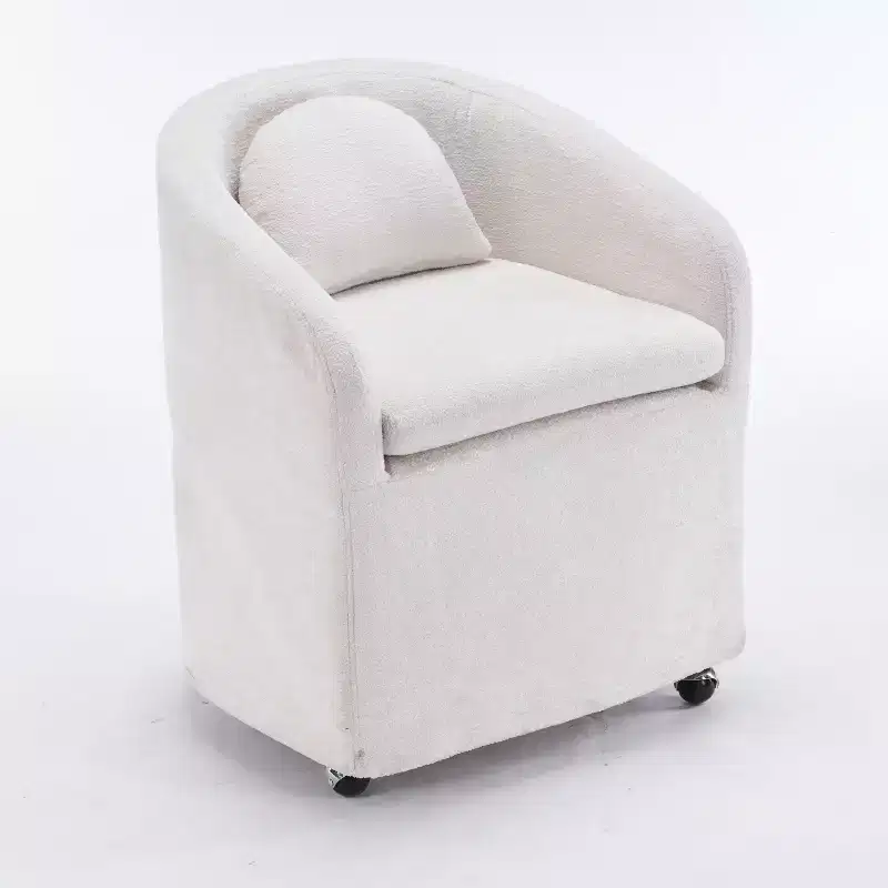 Homy Casa Modern Chenille Swivel Accent Chair with Rounded Back and 360 Base, for Living Room or Bedroom, Beige