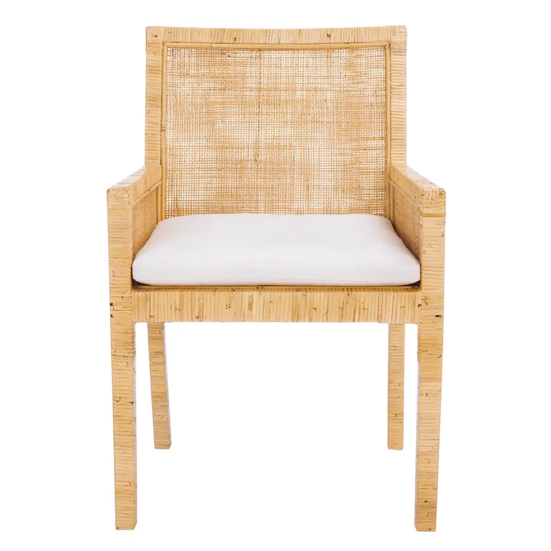 SAFAVIEH Almira Coastal Accent Chair with Cushion - 22.8 W x 22.4 L x 34.6 H - 23Wx22Dx35H