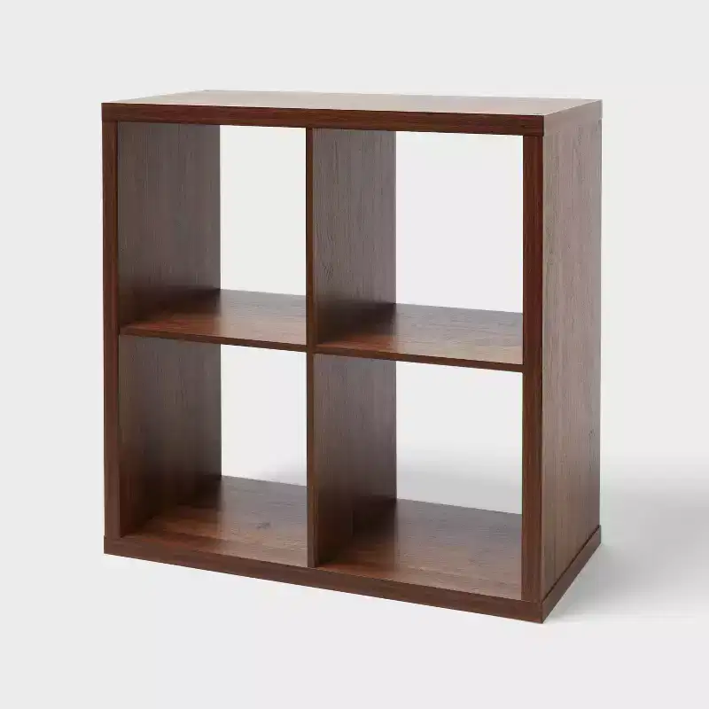 4-Cube Open Shelf Organizer, Walnut Finish – 30