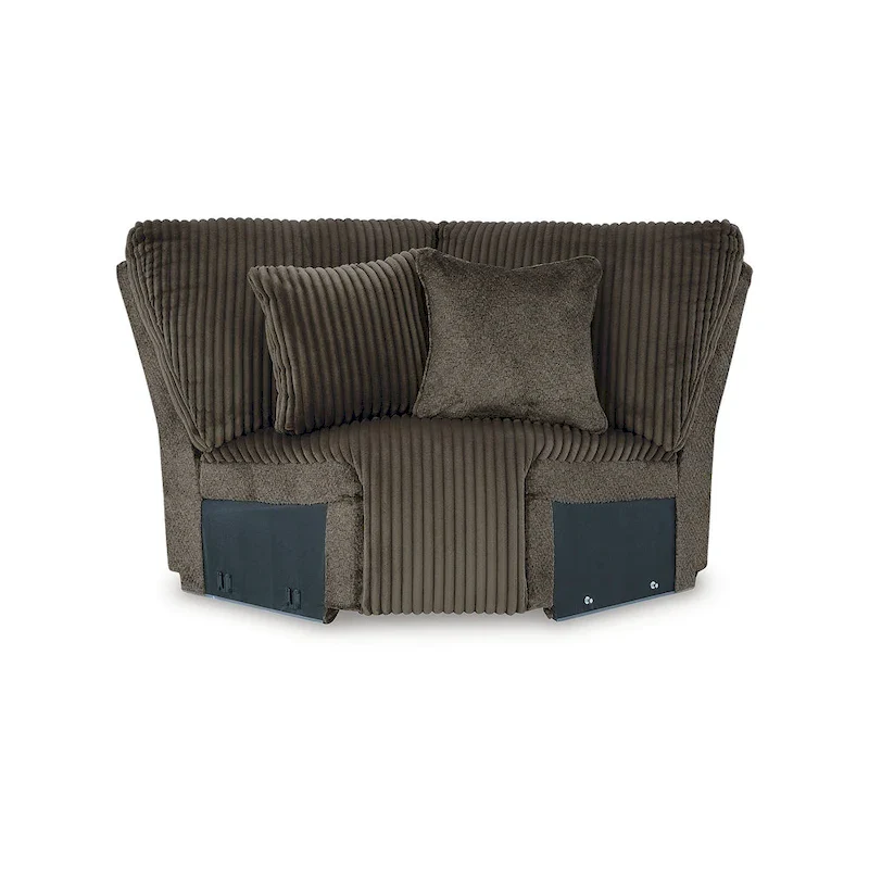 Top Tier Brown 6-Piece Reclining Sectional with Chaise - 147W x 134D x 41H