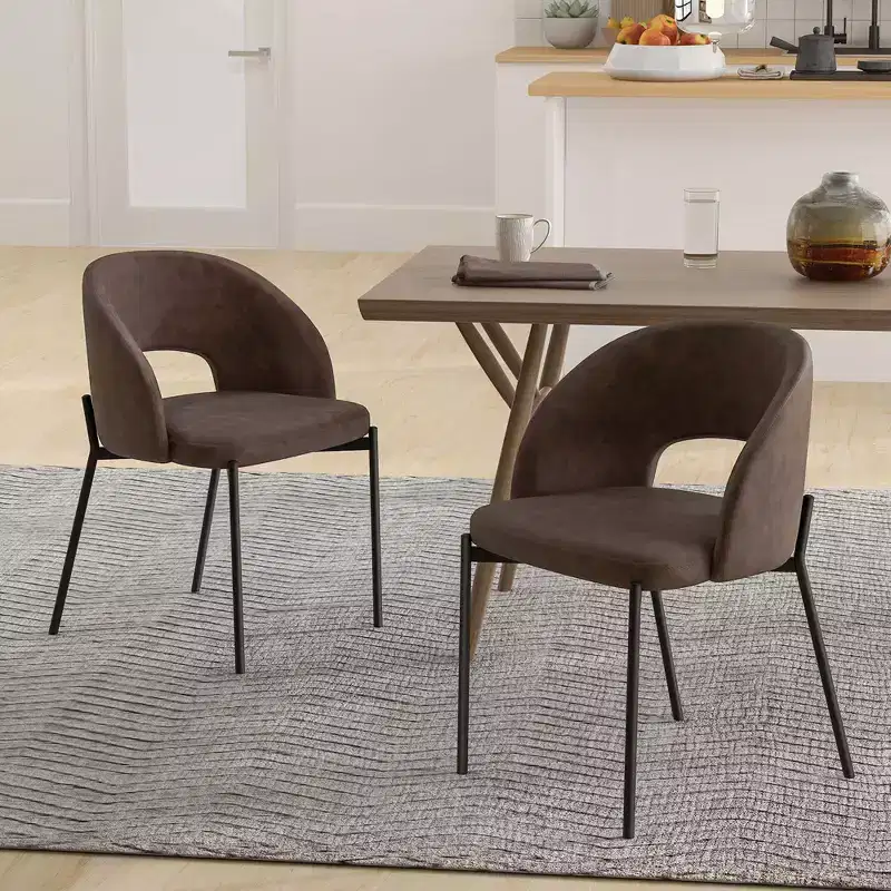 Costway Dining Chair Set of 2/4 with High-density Sponge Cushion Sturdy X-shaped Frame