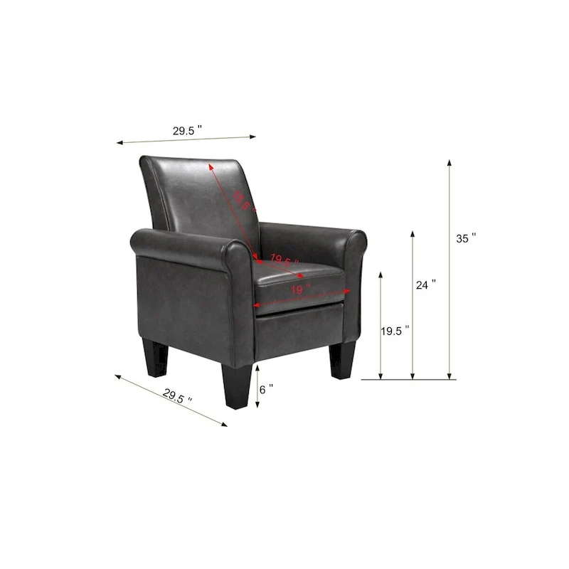 Modern PU Leather Accent Chair, Set of 1