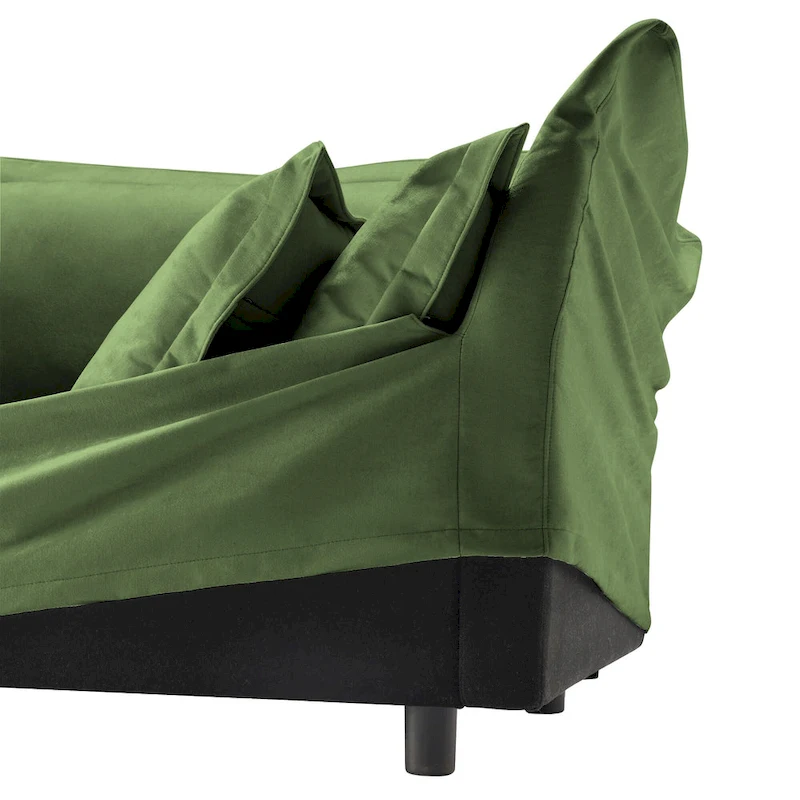 120 Chenille L-Shaped Sectional with Convertible Ottoman & 2 Pillows and 3-Seater Cloud Couch