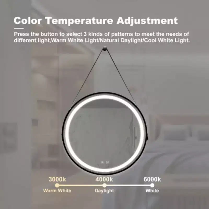 32inch Bathroom Led Classy Vanity Mirror with focused backplane,Black aluminum alloy frame,High Lumen,Dimmable Touch,Wall Switch Control