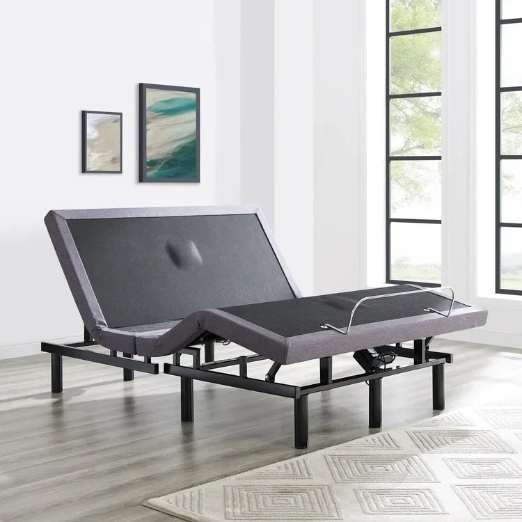 Adjustable Electric Bed Frame Base, 3-Speed Head & Foot Massage, Wireless Remote, USB Ports