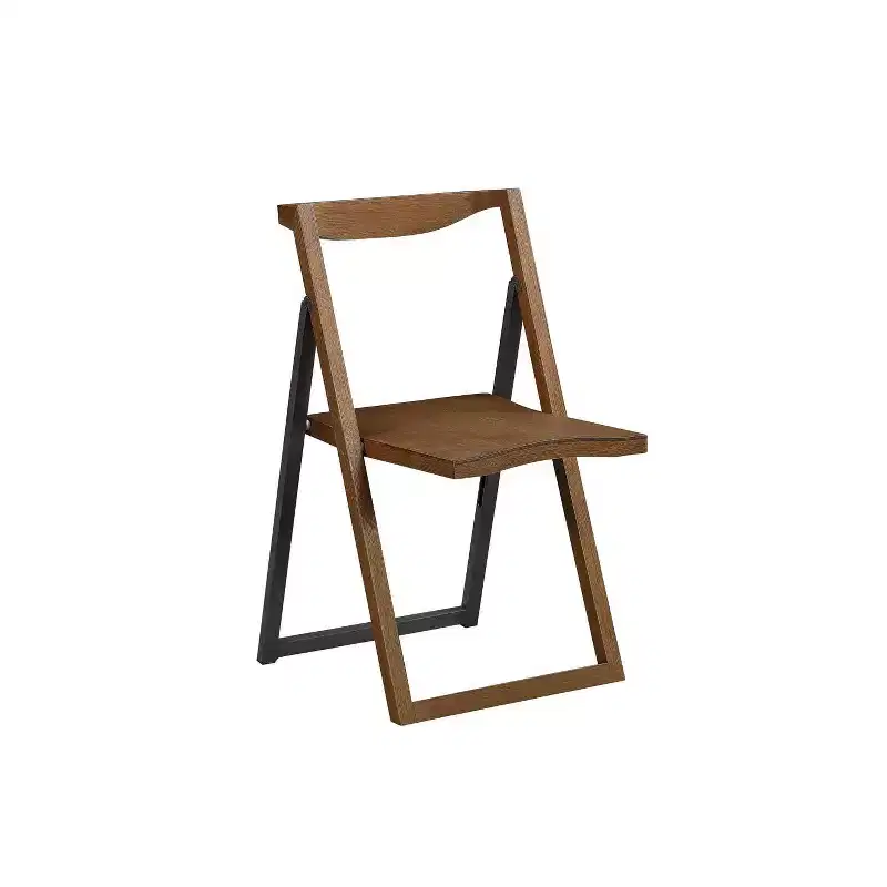 2pk Sydney Folding Chairs Wire Brush Chestnut - Boraam: Scandinavian Style, Wood Frame, No Assembly Required