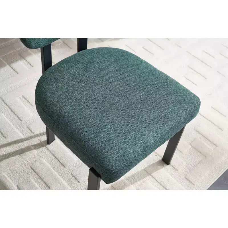 Upholstered Boucle Dining Chairs Set of 2 – Multiple Colors, Metal Legs