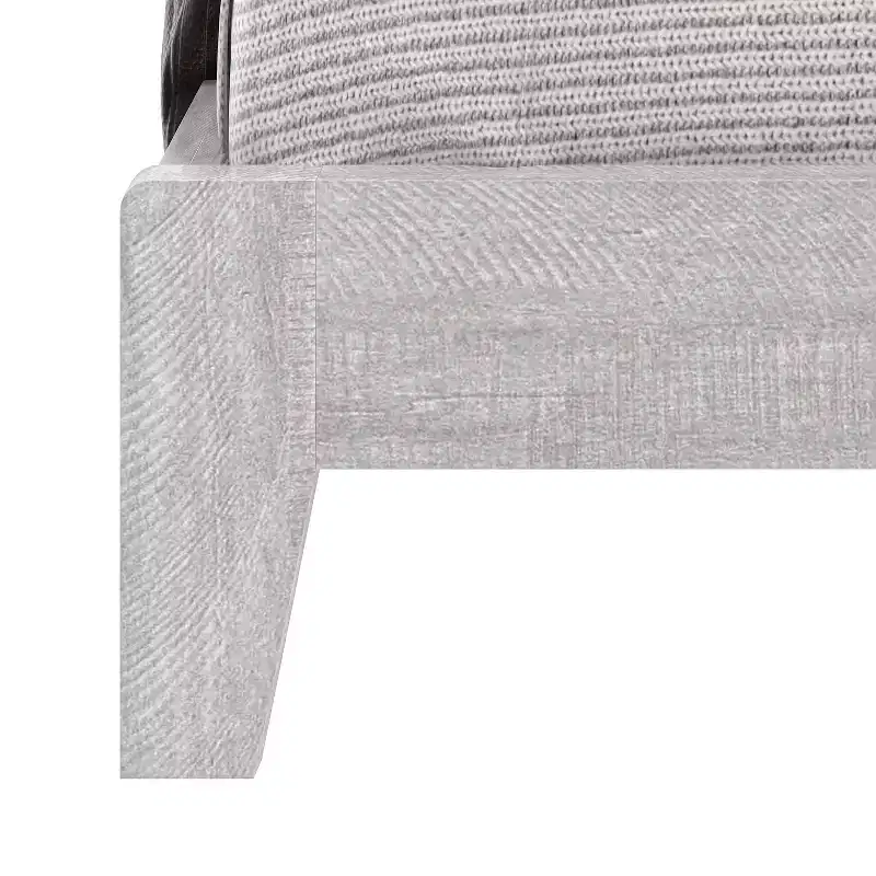 Queen Platform Bed with Headboard – Dusty Grey Oak Finish, Modern Bedroom Bed Frame