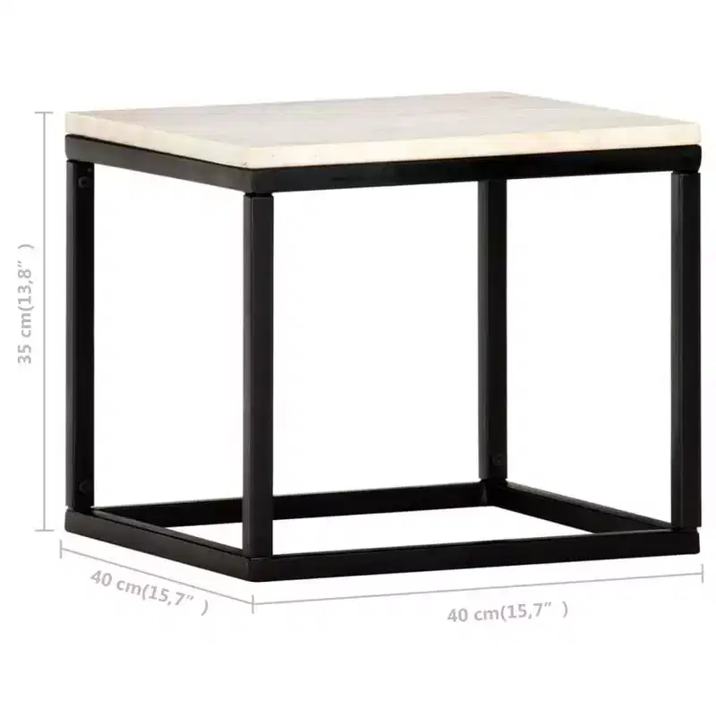 vidaXL Coffee Table End Table Side Sofa Table Real Stone with Marble Texture