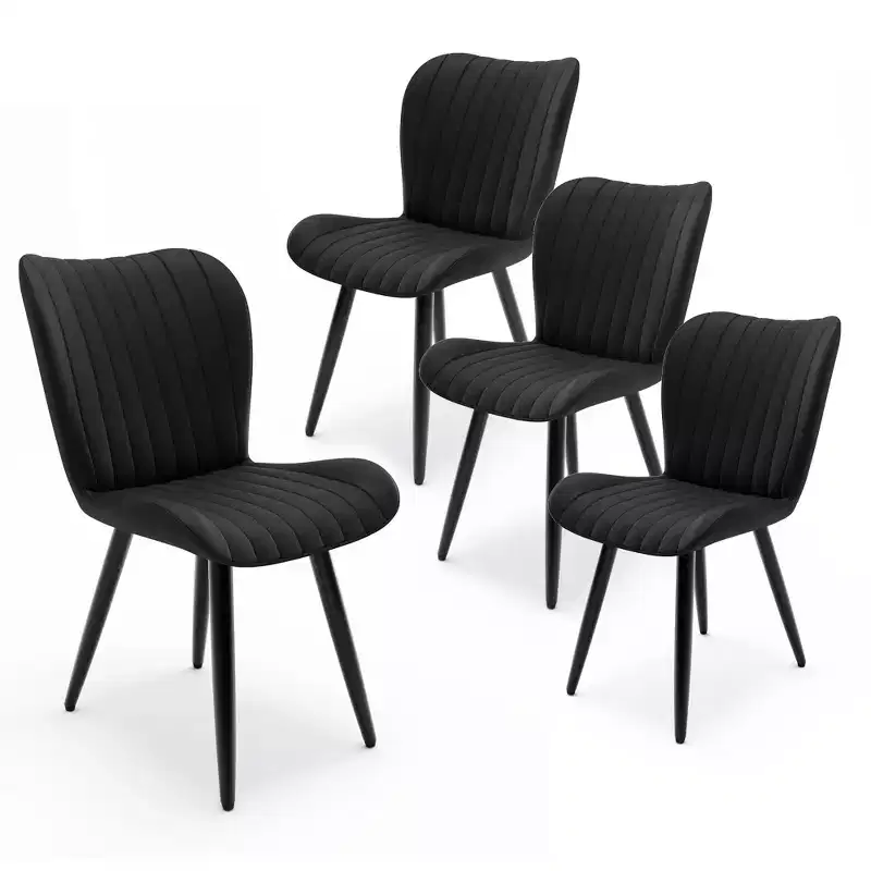 GDFStudio Atherton Faux Leather Upholstered Dining Chairs( Set of 4)