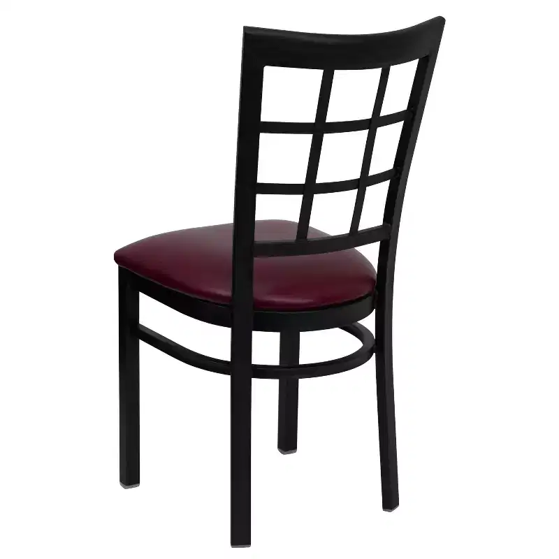 Flash Furniture Black Window Back Metal Restaurant Chair